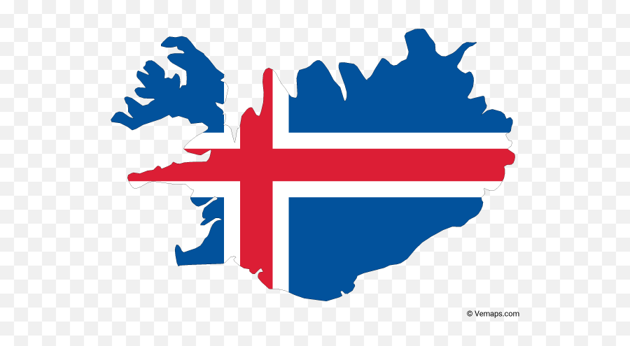 Flag Map Of Iceland Free Vector Maps - Iceland Map Flag Png,Waving Flag Outline Icon