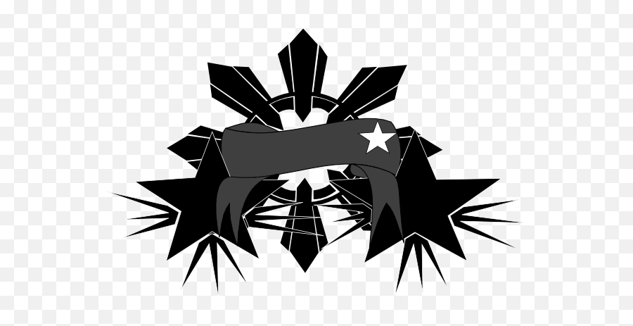 Gray U0026 Black Pinoy Sun Clip Art - Vector Clip Philippine Flag Black In White Png,Black Sun Png