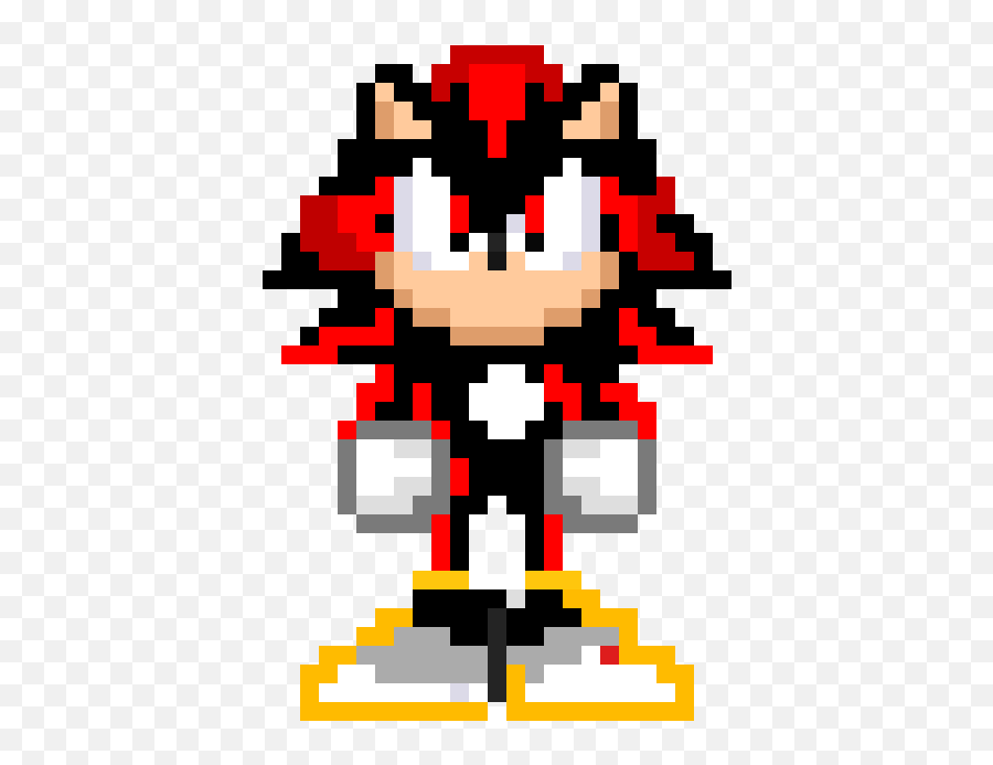 Classic Shadow The Hedgehog Pixel Art Maker - Shadow The Hedgehog Pixel Png,Shadow The Hedgehog Png