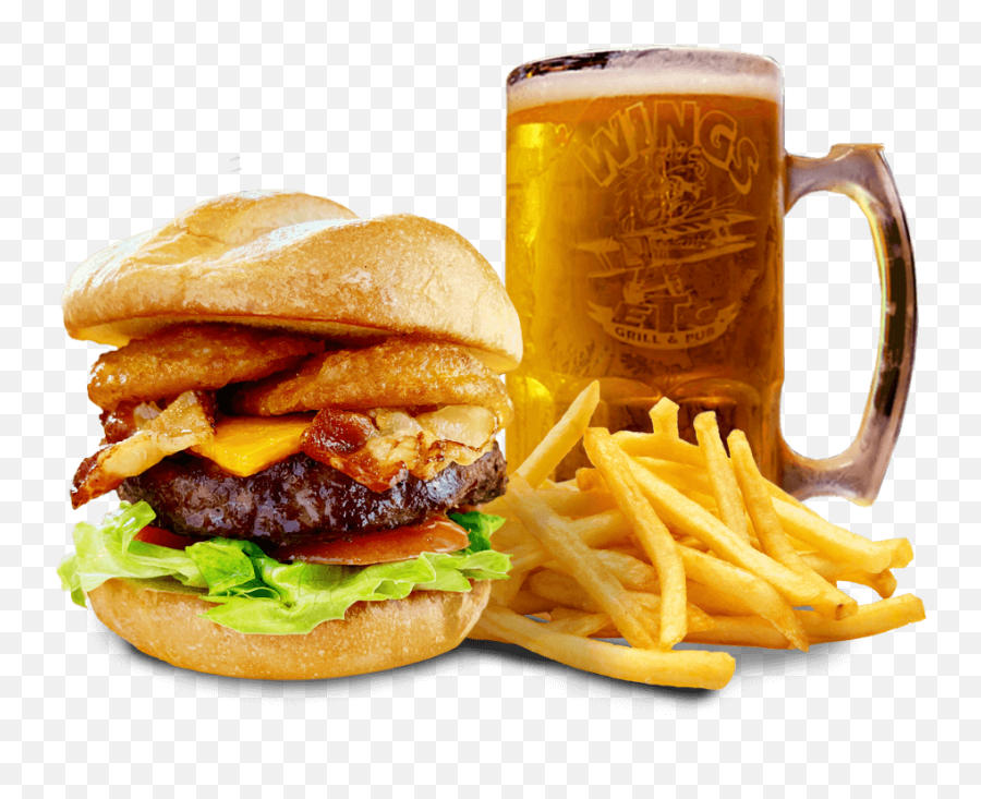 Download Burger Fries And Beer - Burger Fries And Beer Png,Burger And Fries Png