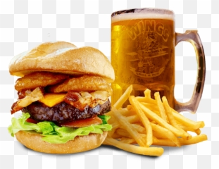 Download Burger Fries And Beer - Burger Fries And Beer Png,Burger And Fries Png