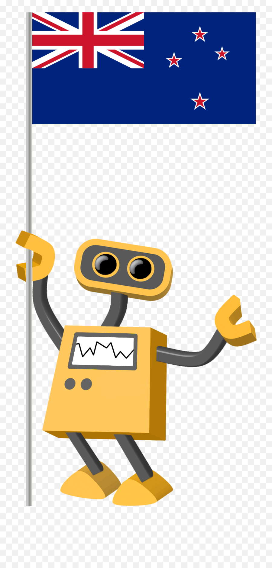 Robot 39 - Nz Flag Bot New Zealand Tim Stop Sign Image Cartoon Png,New Zealand Flag Png