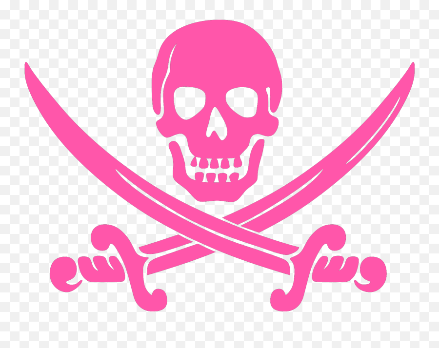 Pirate Skull Crossbones Pink Svg Vector - Pirate Clip Art Png,Skull Crossbones Png