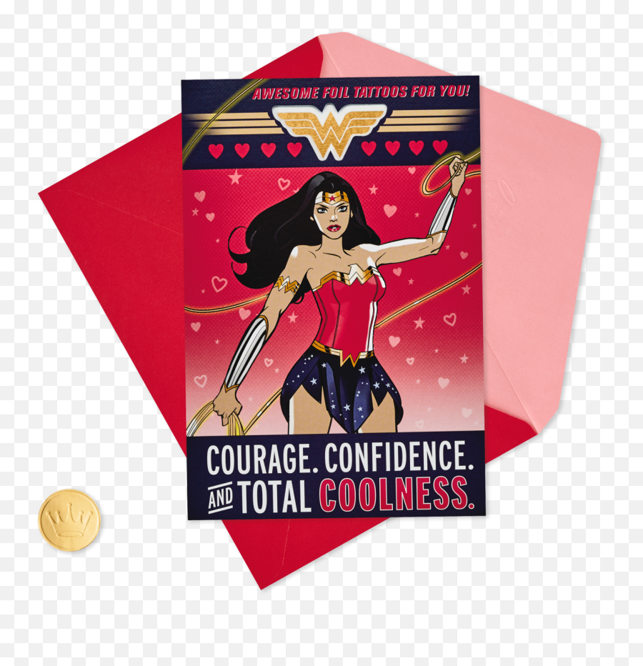 Download Dc Comics Wonder Woman Valentineu0027s Day Card With - Wonder Woman Png,Wonderwoman Png