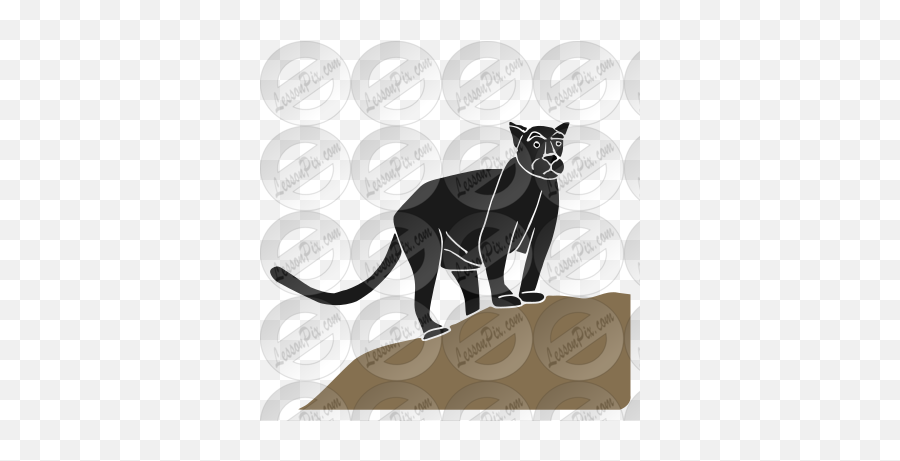 Panther Stencil For Classroom Therapy Use - Great Panther Cat Png,Panther Png