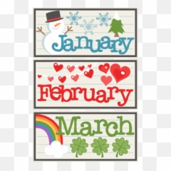 Letrero January Clipart February Month Clip Art - January January And February Clipart Png,January Png