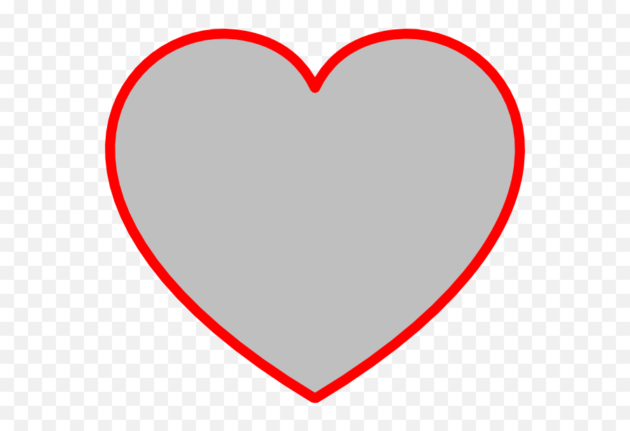 Gray Heart With Red Outline Vector - Printable Love Heart Shape Png,Heart Outline Transparent