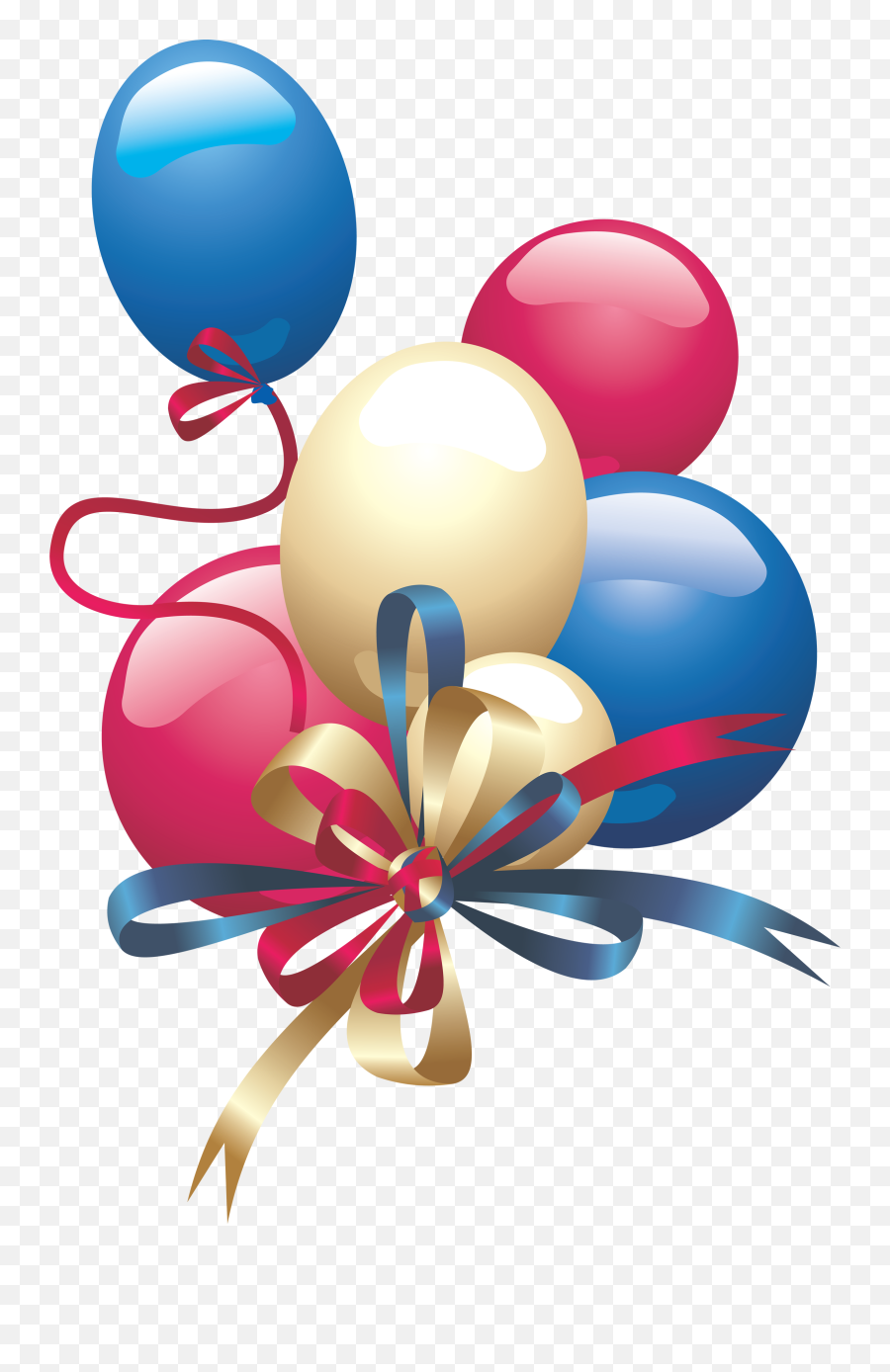 Balloons Png With Ribbon Knotted Images Download - Birthday Balloon Png Hd,Ribbons Png