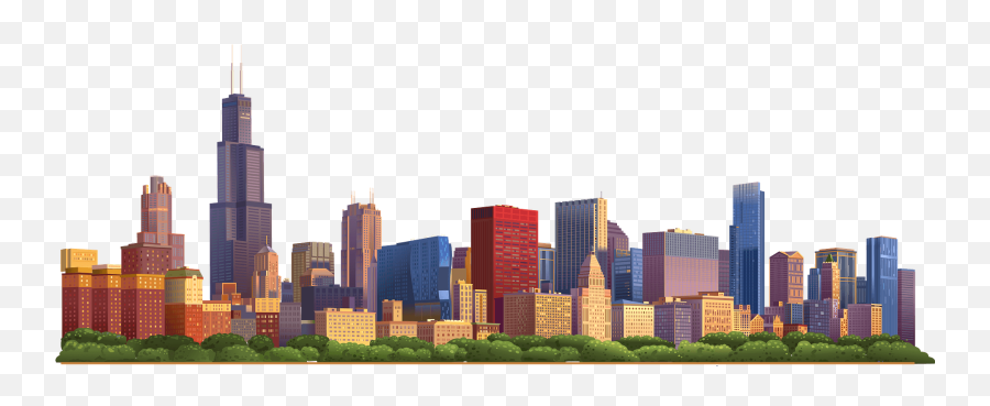 Chicago Skyline Clipart - Willis Tower Png,Chicago Skyline Silhouette Png