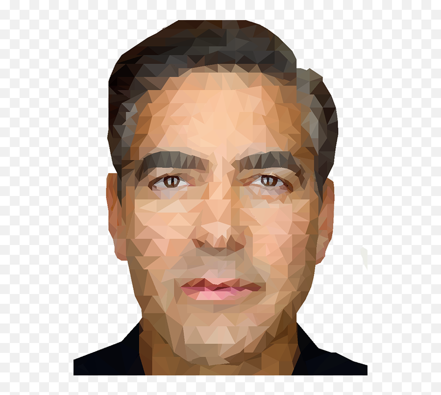George Clooney Low Poly Portrait - Martin Schoeller George Clooney Png,Portrait Png