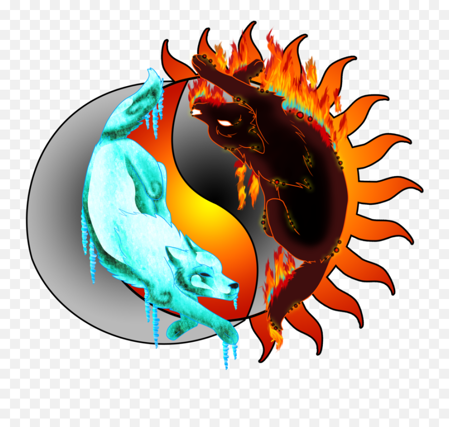 Clipart Fire Ice Picture 506275 - Fire Dragon Drawing Easy Png,Fire And Ice Logo