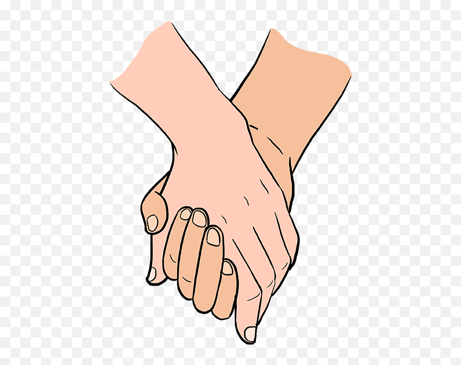 Draw Holding Hands - Hold Hand Clip Art Png,Hands Holding Png