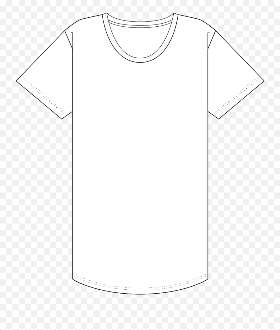 Tees - Curved Hem T Shirt Template Front And Back Png,T Shirt Template Png