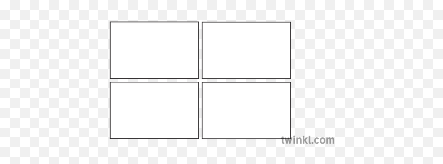 Rectangle In Quarters Black And White Illustration - Twinkl Solid Png,Rectangle Png