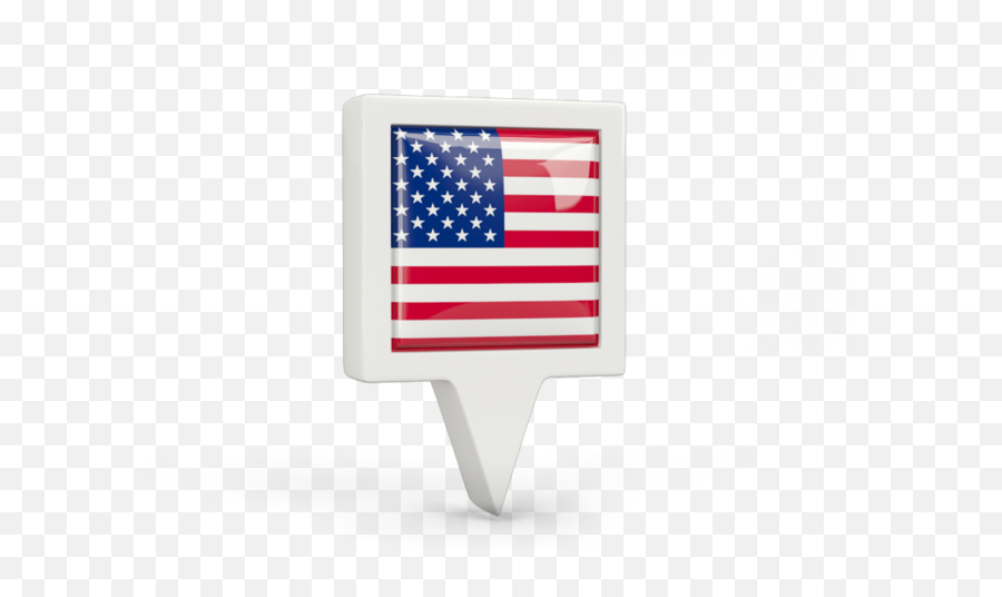 Square Pin Icon Illustration Of Flag United States - Made In The Usa Png,America Map Icon