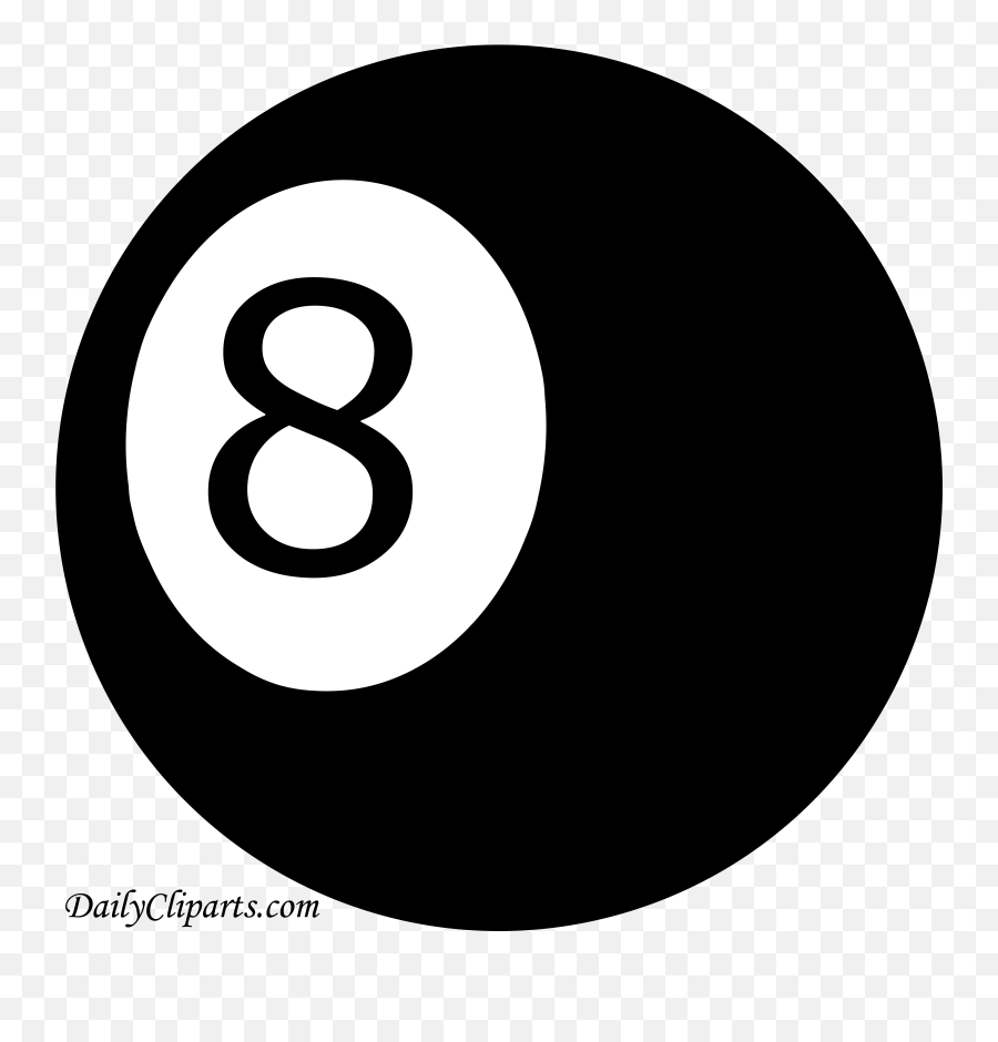 Number 8 Pool Ball Black Color Clipart Icon - Black Color Clipart Png,Billiards Icon