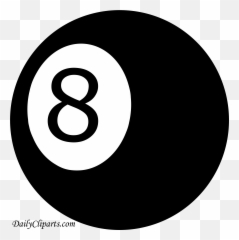 Number 8 Pool Ball Black Color Clipart Icon - png