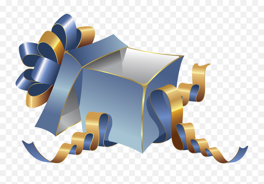 Christmas Gift Box Clipart - Open Birthday Present Png,Gold Bow Transparent Background