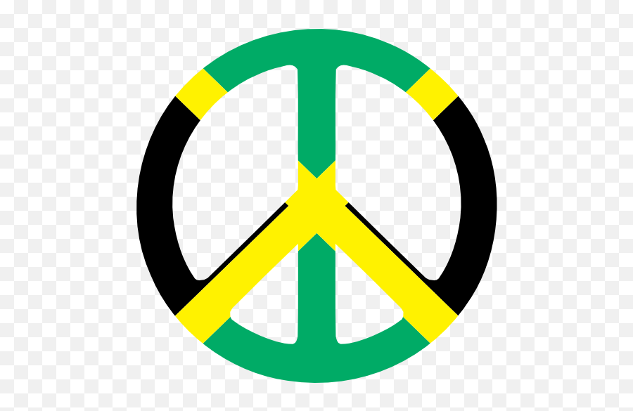 Peace Jamaica Flag - Jamaican Flag Peace Sign Png,Jamaica Flag Png