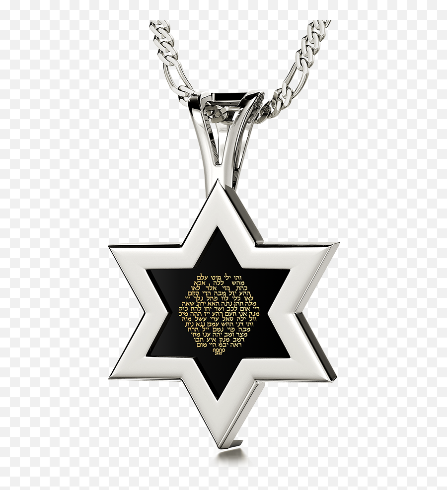 Worldu0027s Only 24k Gold Inscribed Jewish Necklaces Nano - Necklace The Star Of David Png,Jewish Star Icon