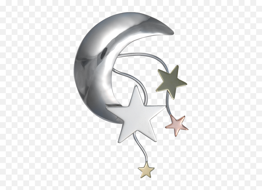Moon And Stars Pinpendant - Lg U2014 Courtney Design Png,Moon Icon Transparent