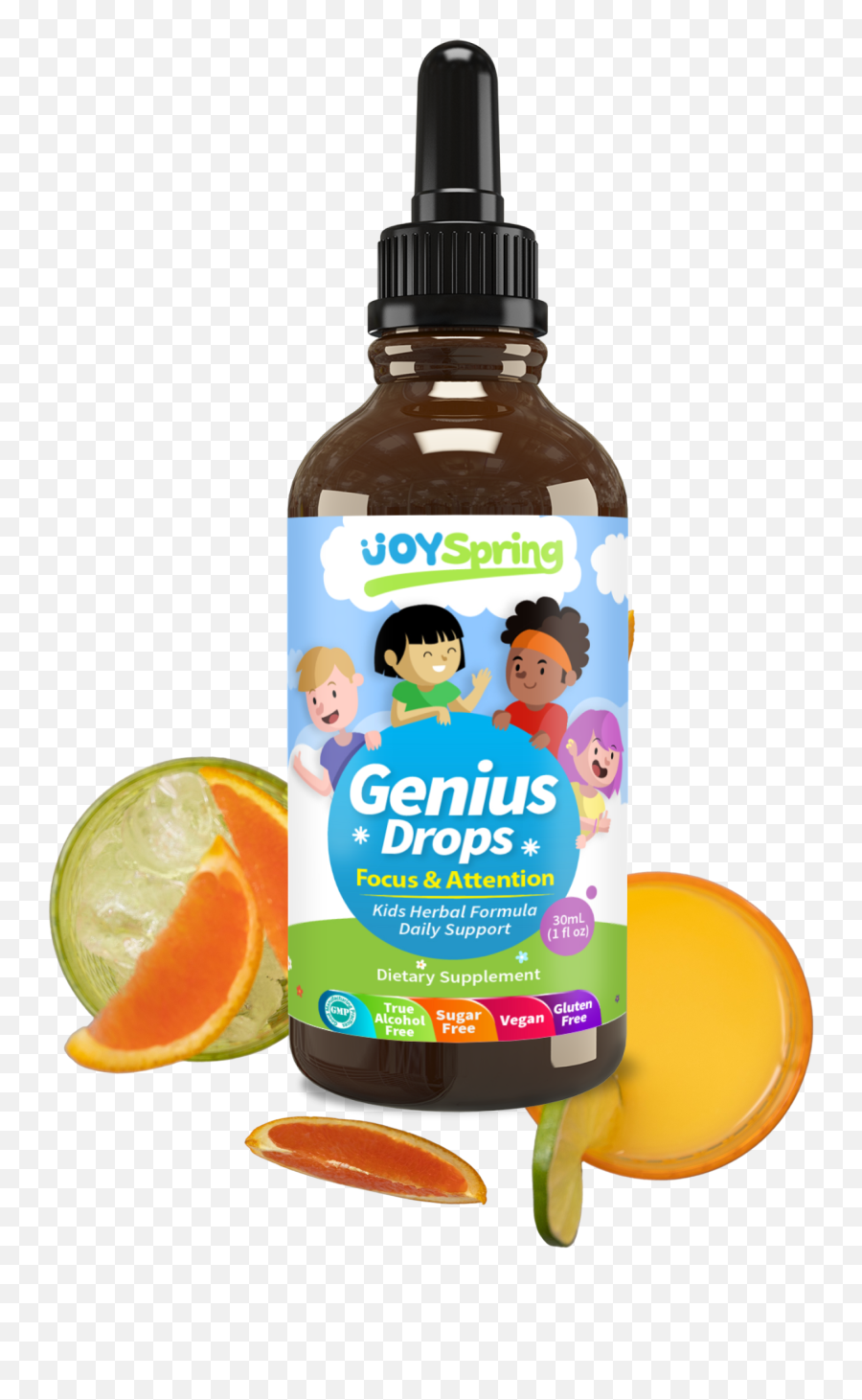 Genius Drops Focus Vitamins - Joy Springs Genius Drops Png,Transparent Gluten And Veganfree Icon