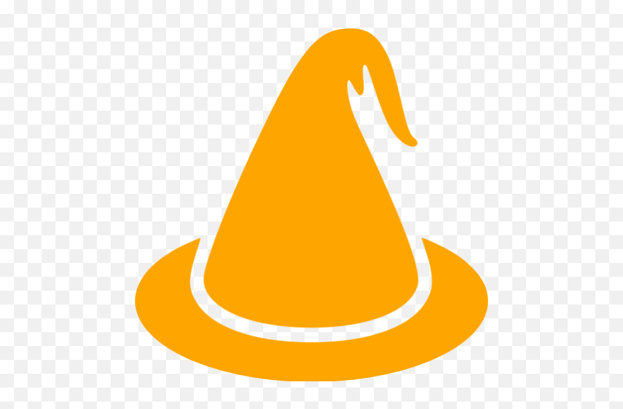 Orange Witch Icon - Free Orange Halloween Icons Transparent Wizard Hat Icon Png,Witches Hat Icon