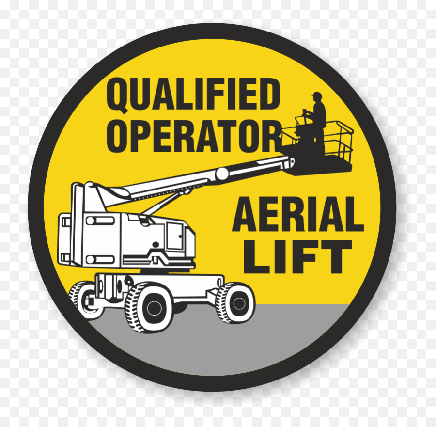 Let Everyone Easily Identify Qualified Aerial Lift Operator In Your Facility Self - Adhesive Circular Hard Hat Decal With Comprehensible Graphic Grabs Png,Icon Operator Helmet