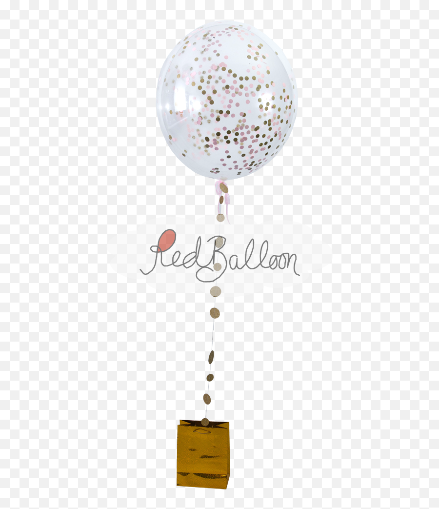 Gold And Pink Confetti Balloon - Chain Png,Gold Confetti Png