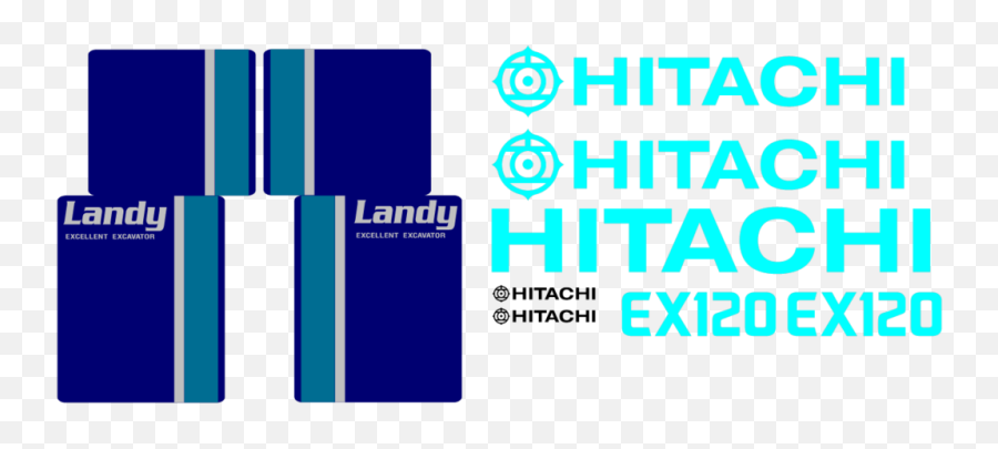 Hitachi Ex120 - 2 Decal Set U2013 All Things Equipment Hitachi Ex120 2 Decals Png,Hitachi Logo