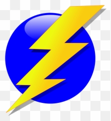 Bolt Lightning Electricity - Blue Yellow png