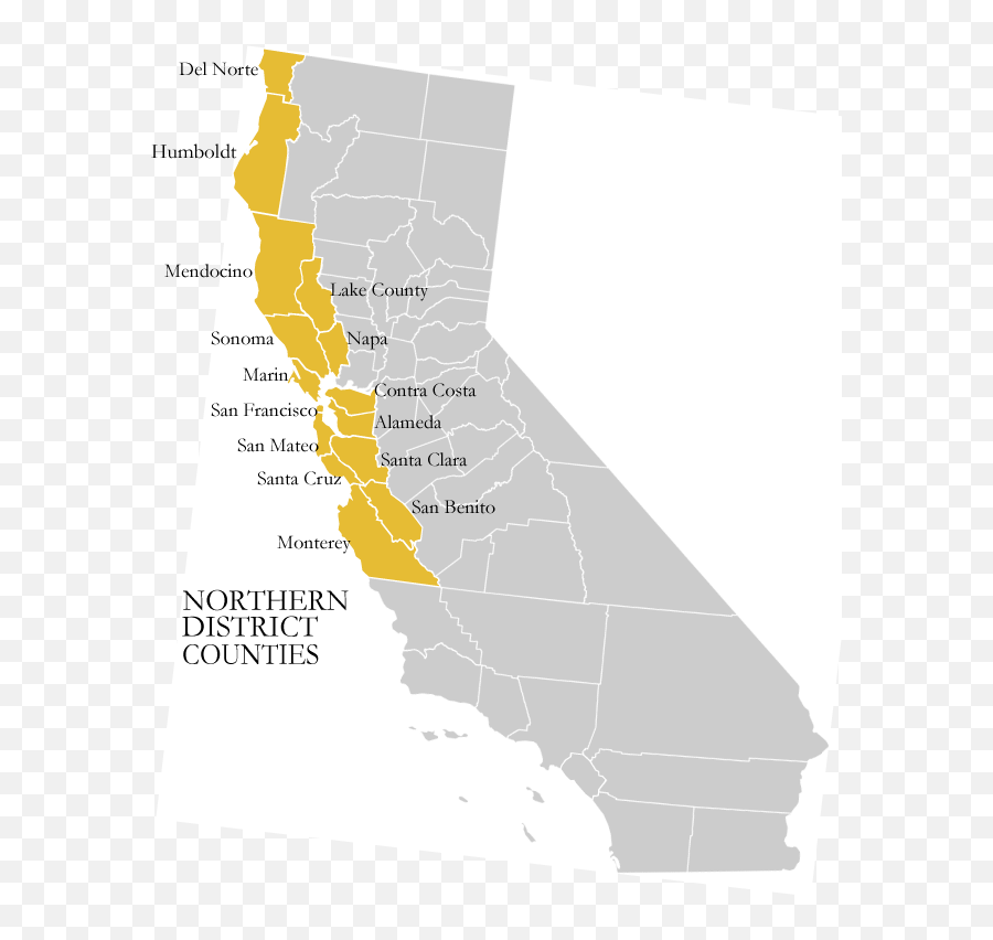 Jurisdiction Map United States District Court Northern - Poster Png,United States Map Transparent