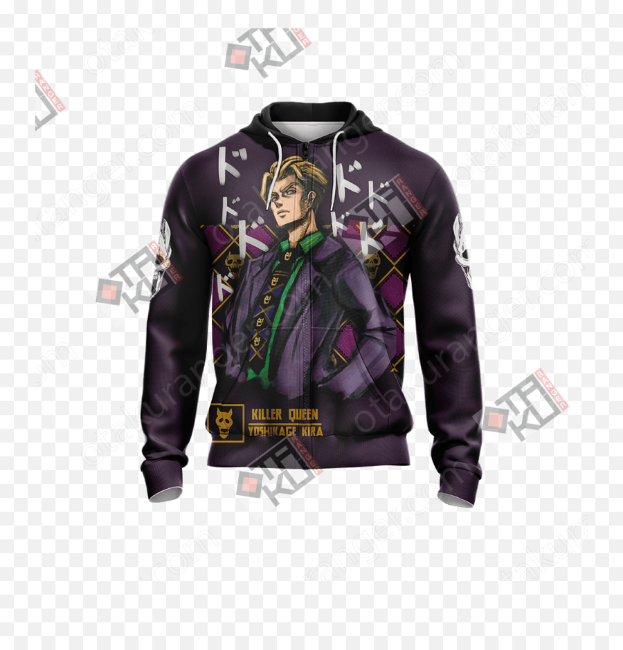 Jojou0027s Bizarre Adventure - Yoshikage Kira Unisex Zip Up Seven Deadly Sins Meliodas Hoodie Png,Yoshikage Kira Png