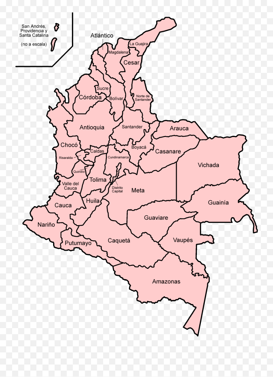 Colombia Departments Spanish - Map Of Colombia Departments Png,Spanish Png