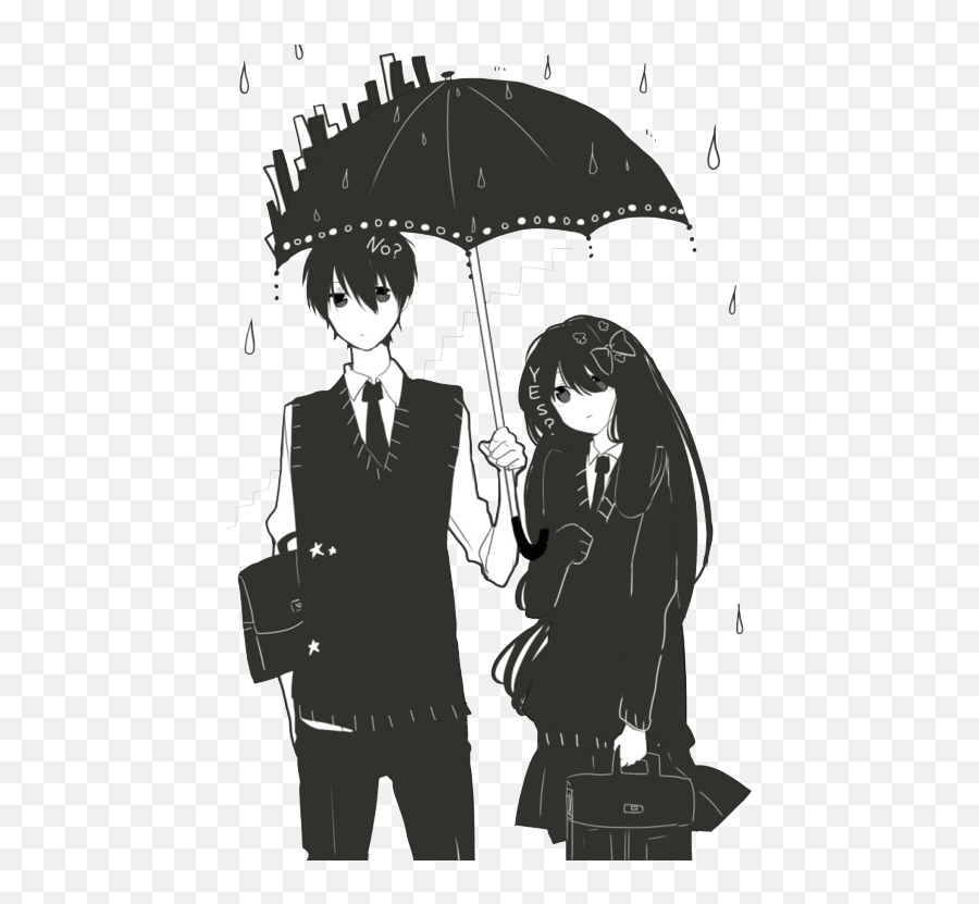 Manga Couple - Anime Couple In Black Png,Anime Couple Transparent