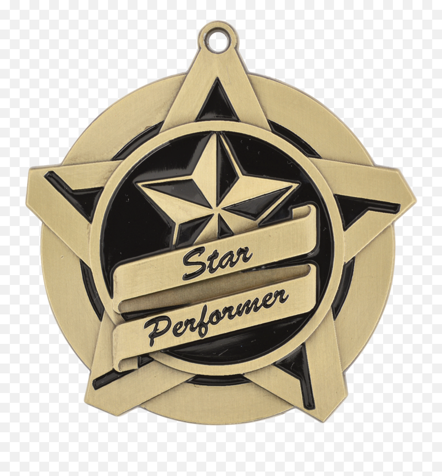 2 Super Star Medals - Star Performer Art Trophy Png,Medal Transparent