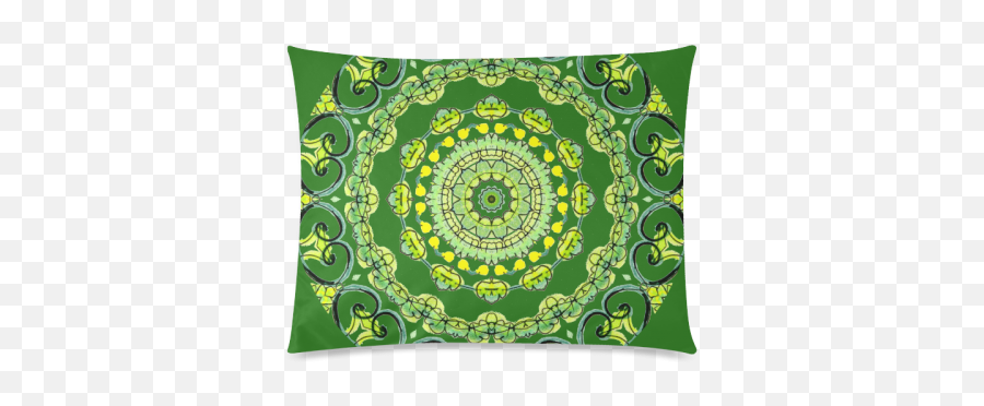 Green Lace Flowers Leaves Mandala Design Dark Custom Picture Pillow Case 20x26 One Side Id D137255 Png Circle