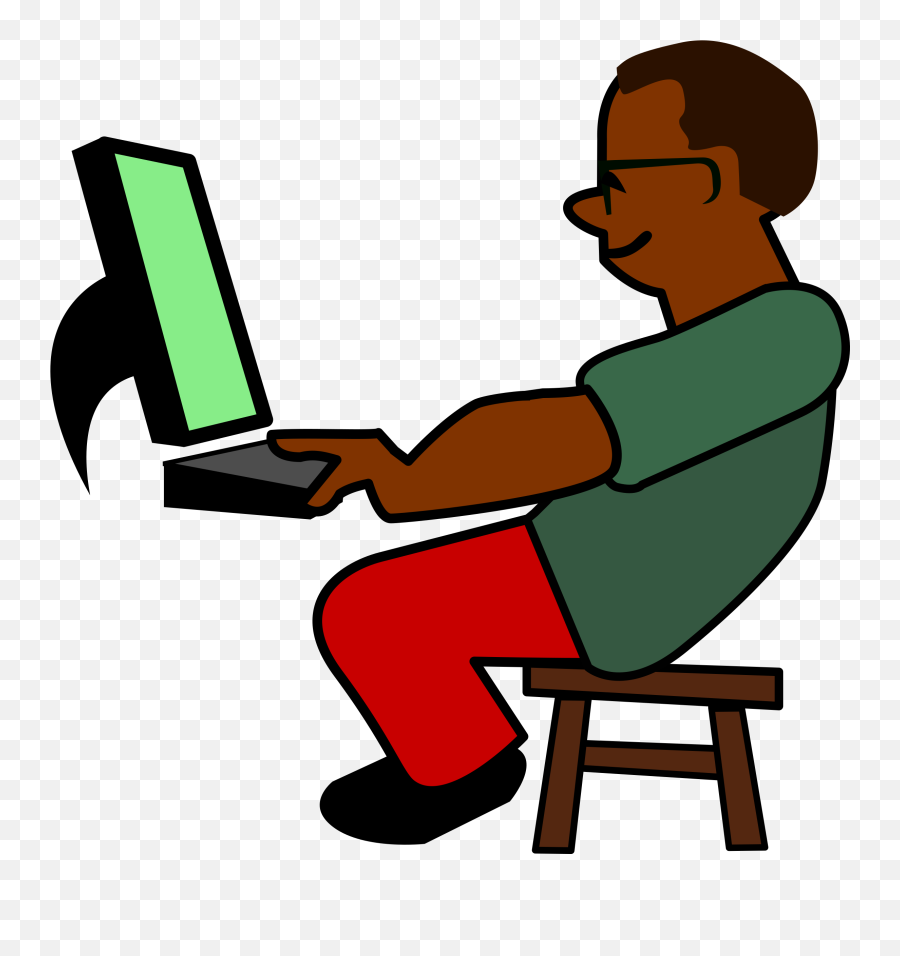 Download Hd Hacker Clipart Cartoon Computer - Programmer Computer Programmer Cartoon Png,Cartoon Computer Png
