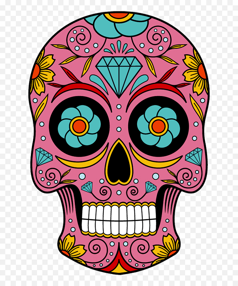 Library Of Halloween Sugar Skull Svg Transparent Stock Png - Sugar Skulls Clip Art,Skull Face Png