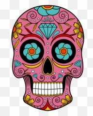 Library Of Halloween Sugar Skull Svg Transparent Stock Png - Sugar Skulls Clip Art,Skull Face Png