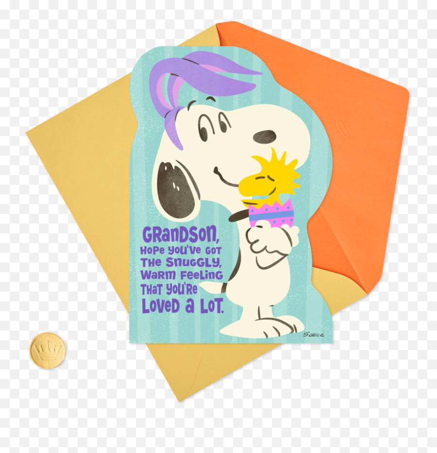Peanuts Snoopy With Bunny Ears And Woodstock In Egg Clipart - Happy Easter Grandson Snoopy Png,Bunny Ears Transparent Background