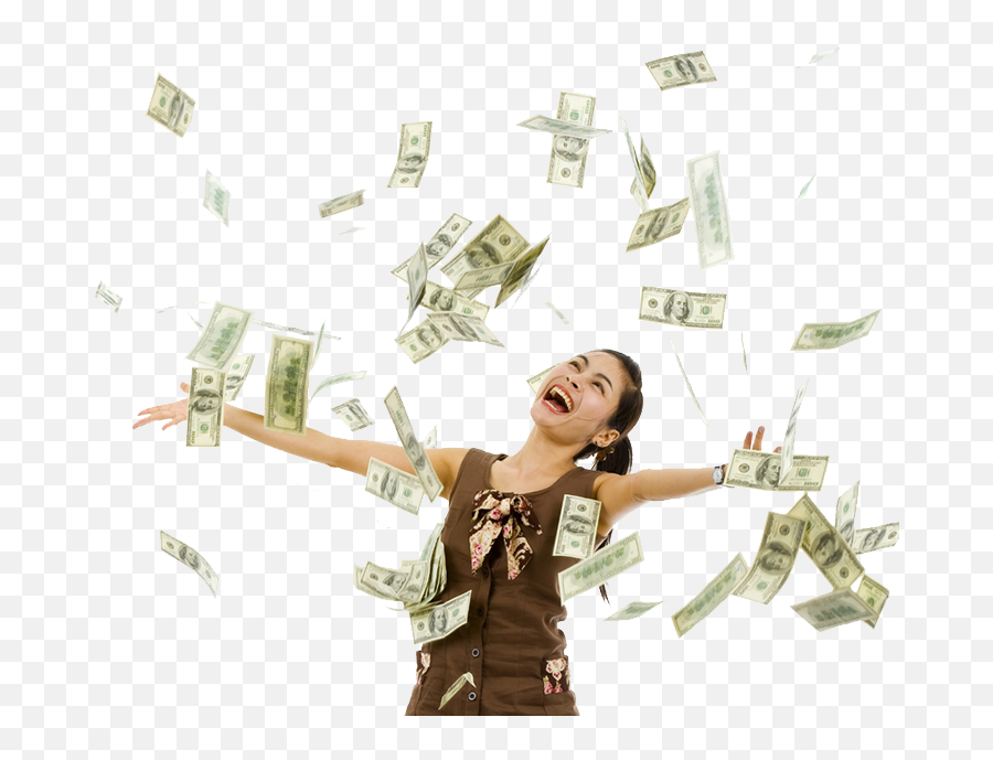 Falling Money Transparent Background - Woman Won The Lottery Png,Money Transparent Background