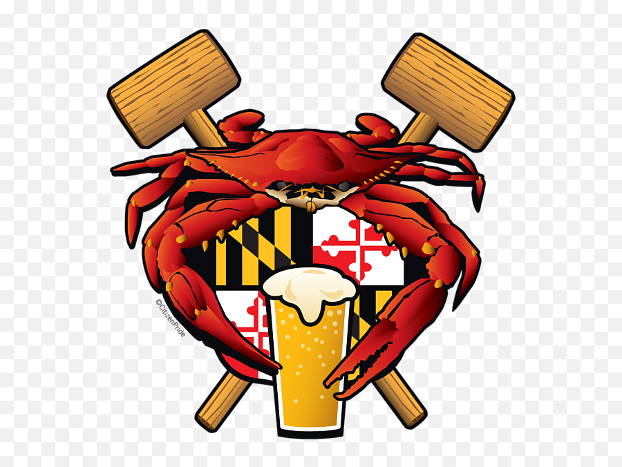 Blue Crab Maryland Flag Transparent Cartoon - Jingfm Citizen Crab Of Maryland Png,Maryland Flag Png