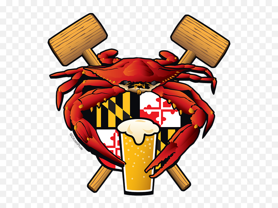 Blue Crab Maryland Flag Transparent Cartoon - Jingfm Citizen Crab Of ...