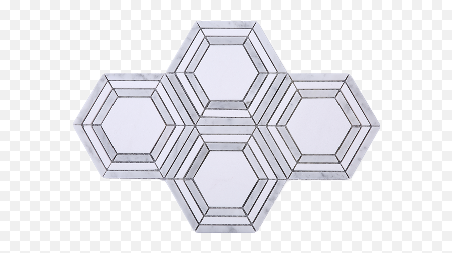White - Grey Hexagon Stone U0026 Aluminium Mesh Mounted Mosaic Tile Diagram Png,White Hexagon Png