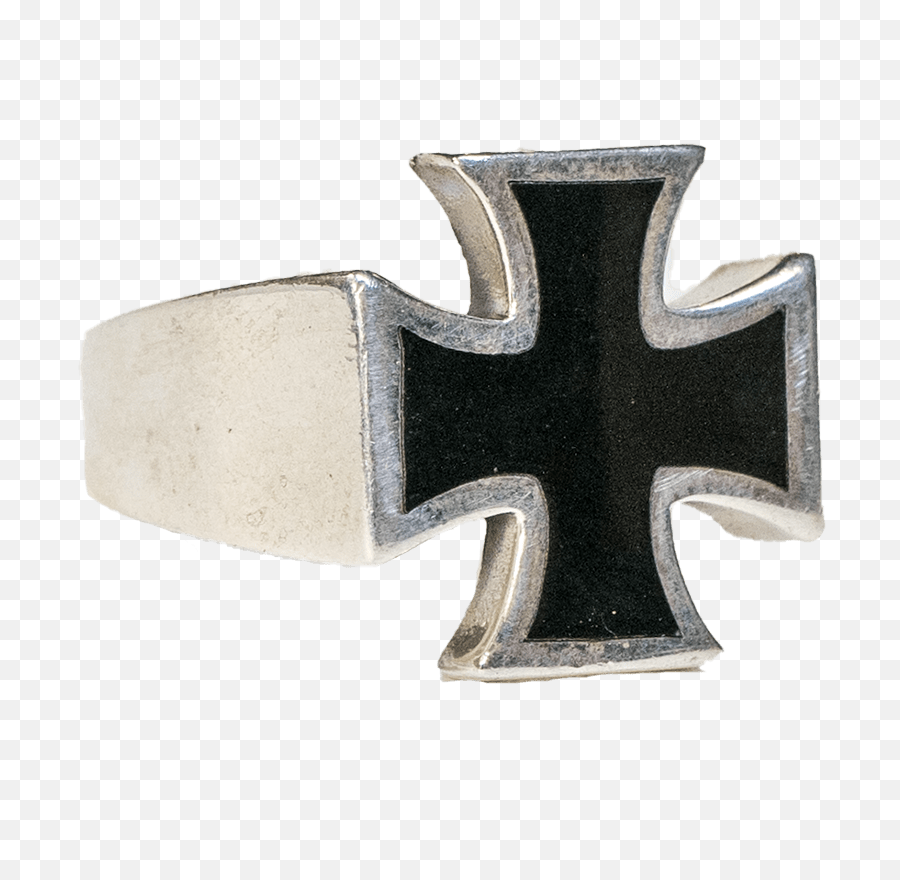 Iron Cross Ring 925 Silver Black Biker Heavy Metal Gothic German Feeanddave Ebay - Cross Png,Gothic Cross Png