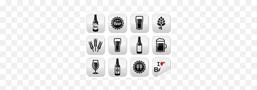 Beer Vector Icons Set - Bottle Glass Pint Sticker U2022 Pixers Beer Vector Png,Beer Icon Vector
