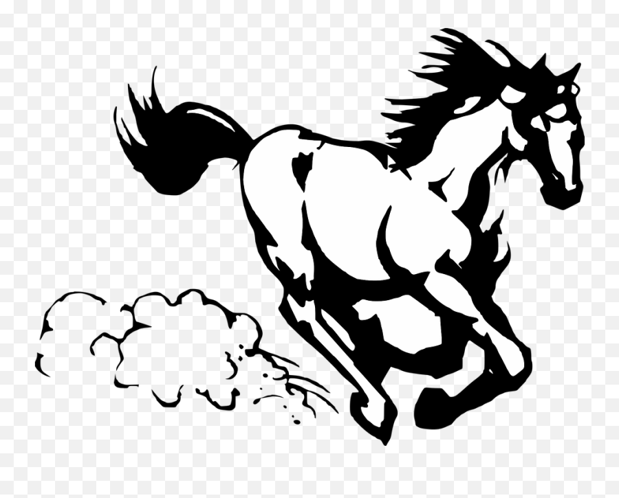 Horse Running Clip Art - Horse Running Clipart Black And White Png,Horse Running Png