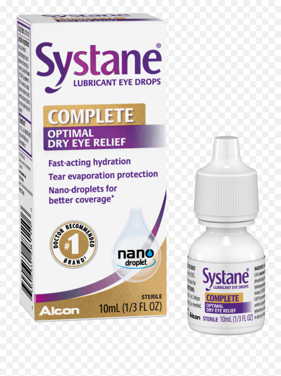 Systane Complete Dry Eye Care Symptom Relief Drops 10 Ml - Solution Png,Fast Drying Icon