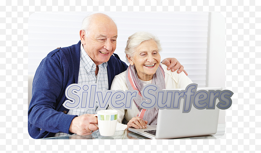 Silver Surfers Intermediate - Old People With Laptop Png,Silver Surfer Png